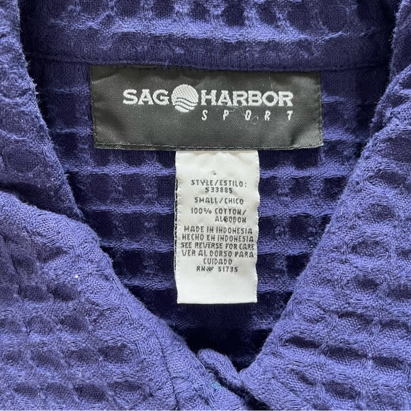 Vintage Sag Harbor Sports Waffle Knit Button Up Lightweight Sweater Cardigan - Picture 8 of 11